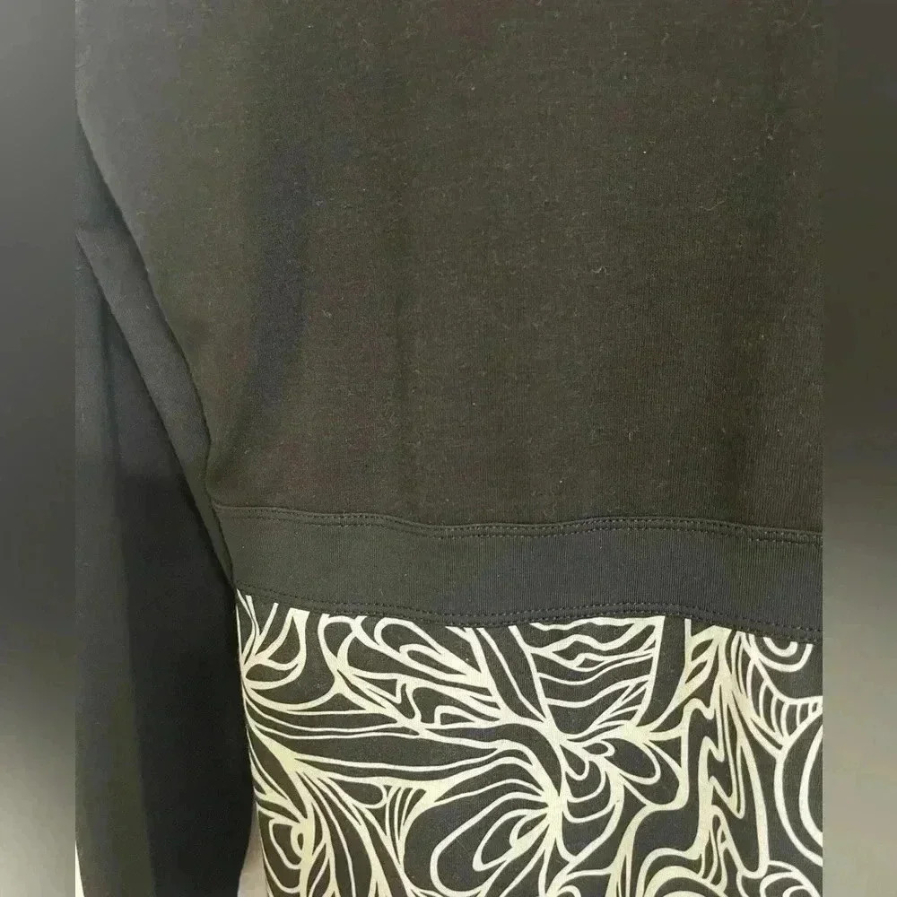 Womens prAna Black White Squiggly Design Skirted Dress Large - Picture 4 of 8